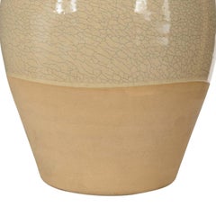 Beige Glazed Ceramic Urn, Modern Design, United States, 20th Century
