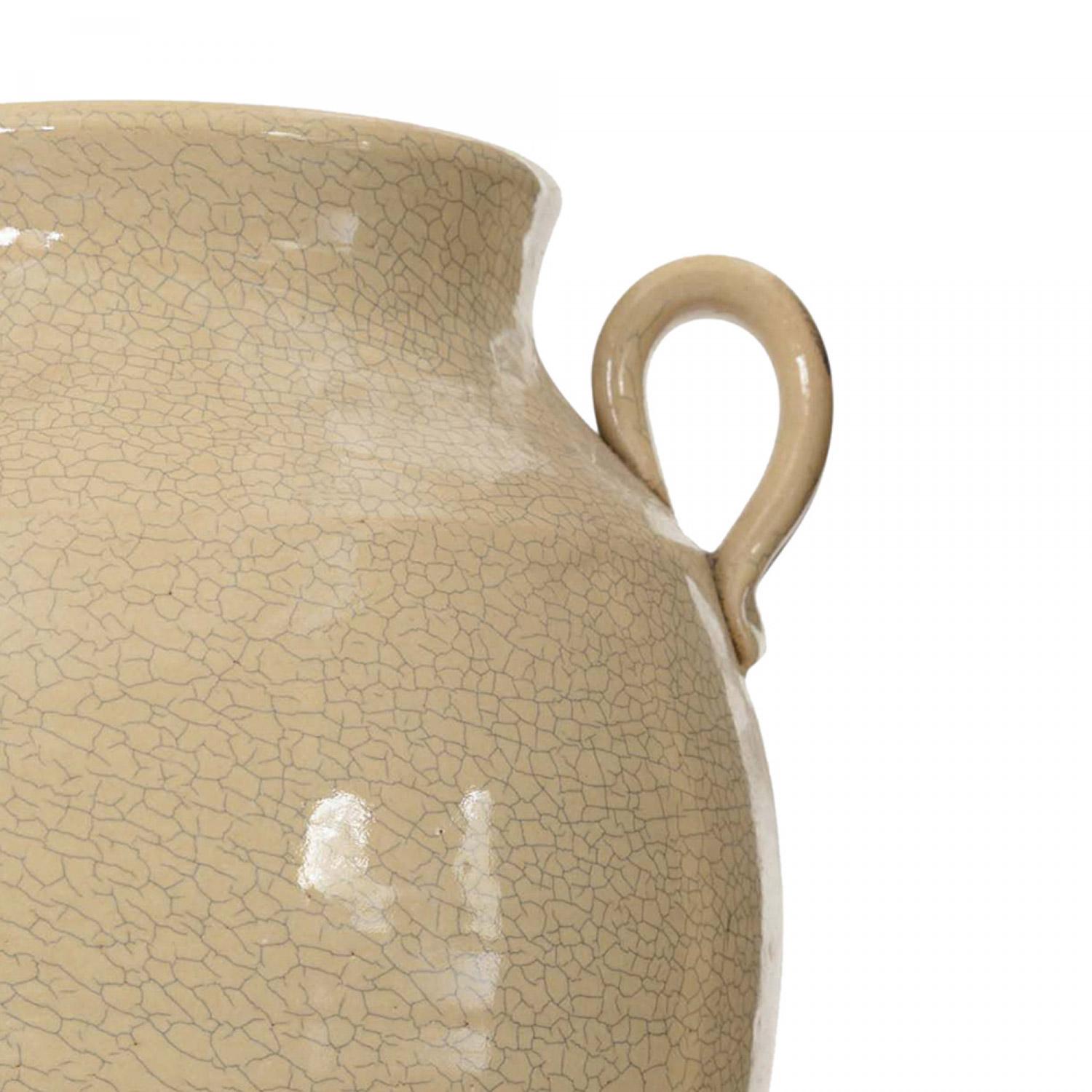 Moderno Urna in ceramica smaltata beige in vendita