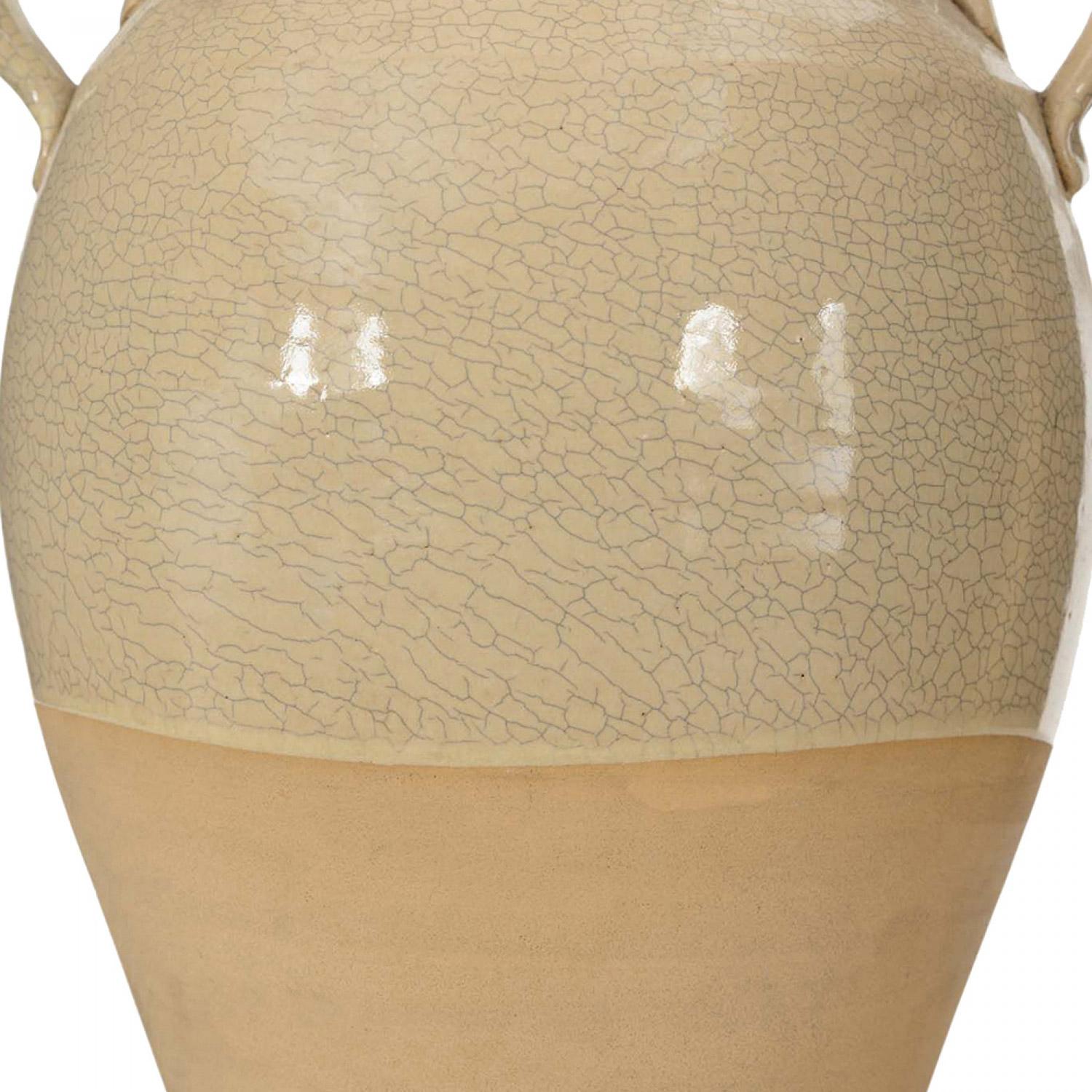 Americano Urna in ceramica smaltata beige in vendita