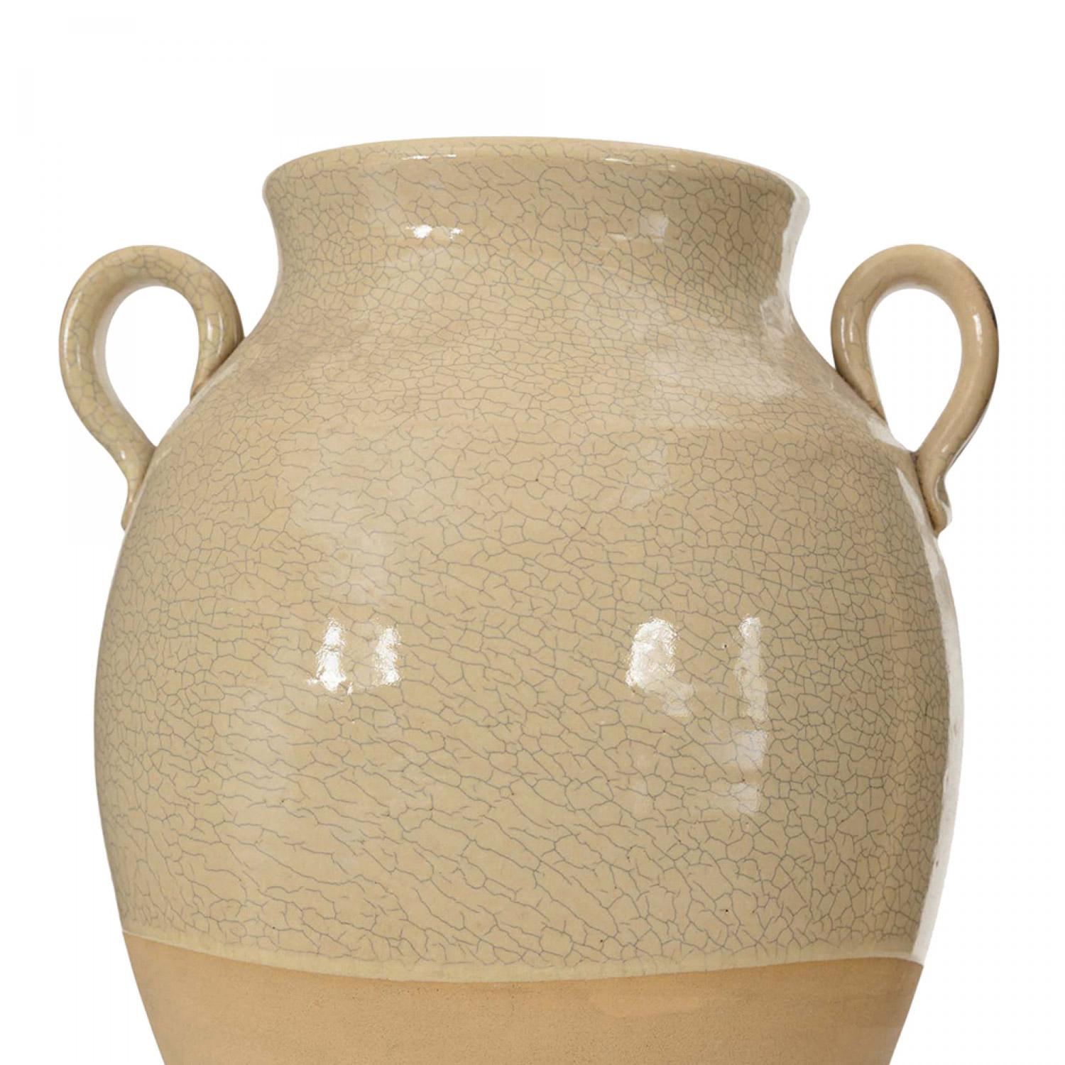 Urna in ceramica smaltata beige In condizioni buone in vendita a Queens, NY