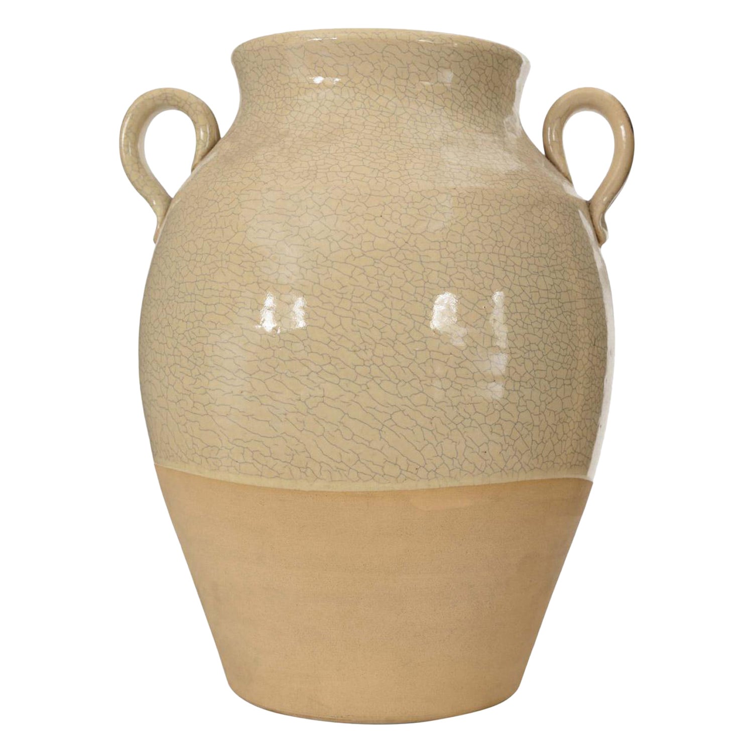 Beige Glazed Ceramic Urn