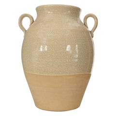 Beige Glazed Ceramic Urn