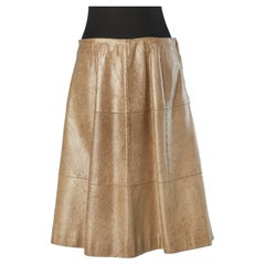 Beige gold calfskin skirt CHANEL