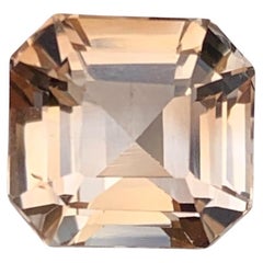 Bague en topaze naturelle dorée beige, pierre précieuse non sertie de 6,65 carats, taille octogonale pour bijoux