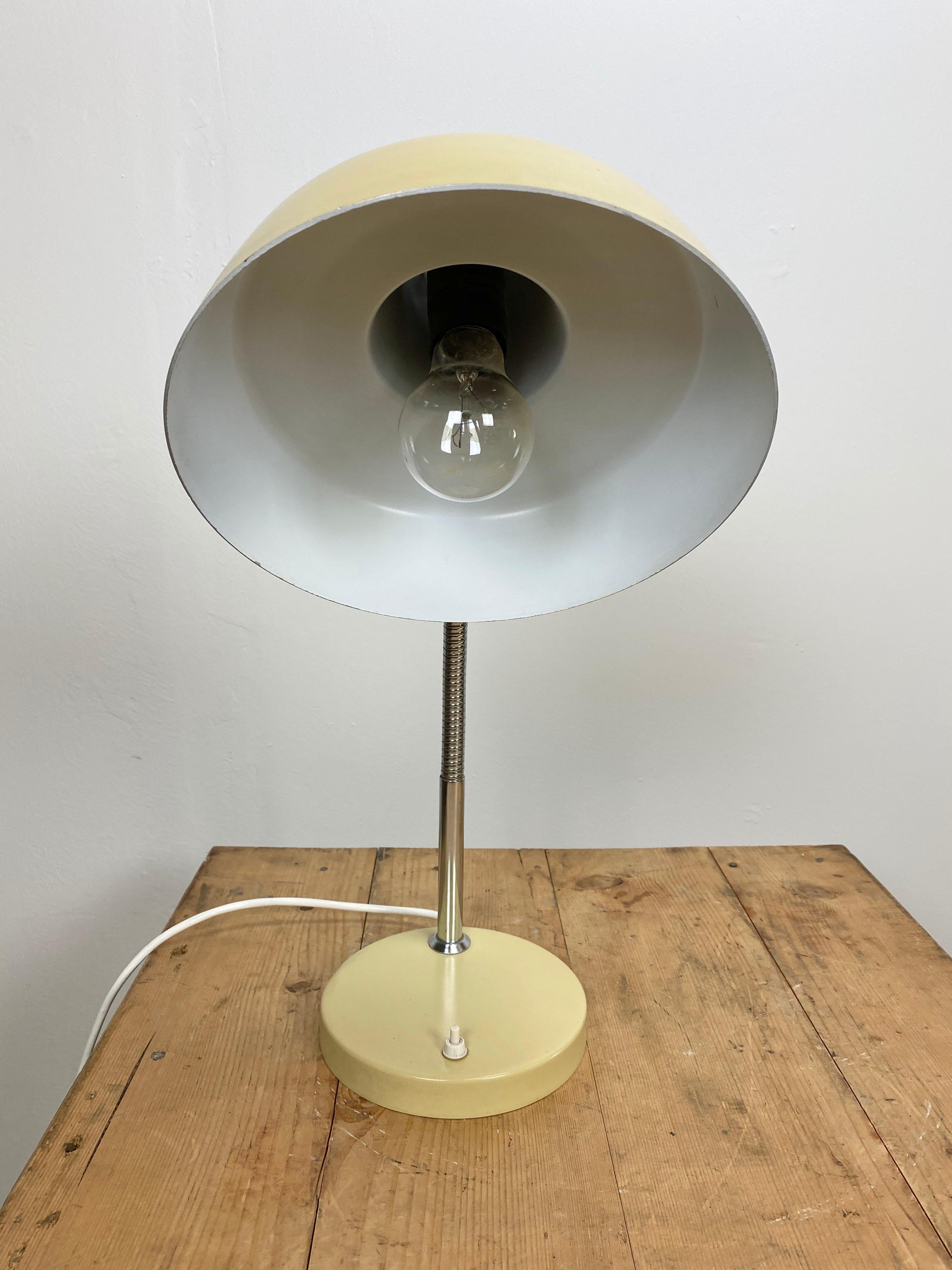 Painted Beige Gooseneck Table Lamp, 1960s For Sale