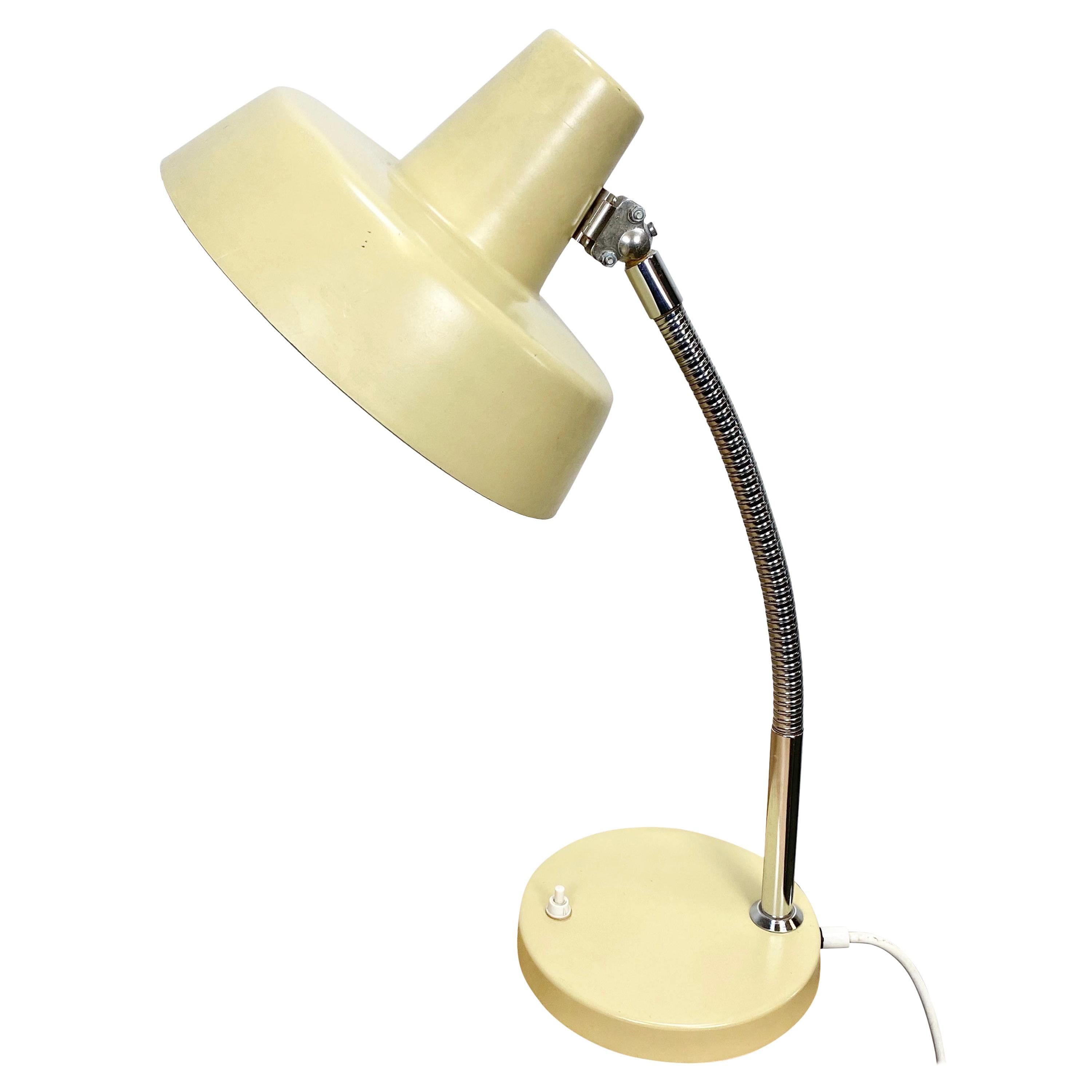 Beige Gooseneck Table Lamp, 1960s For Sale