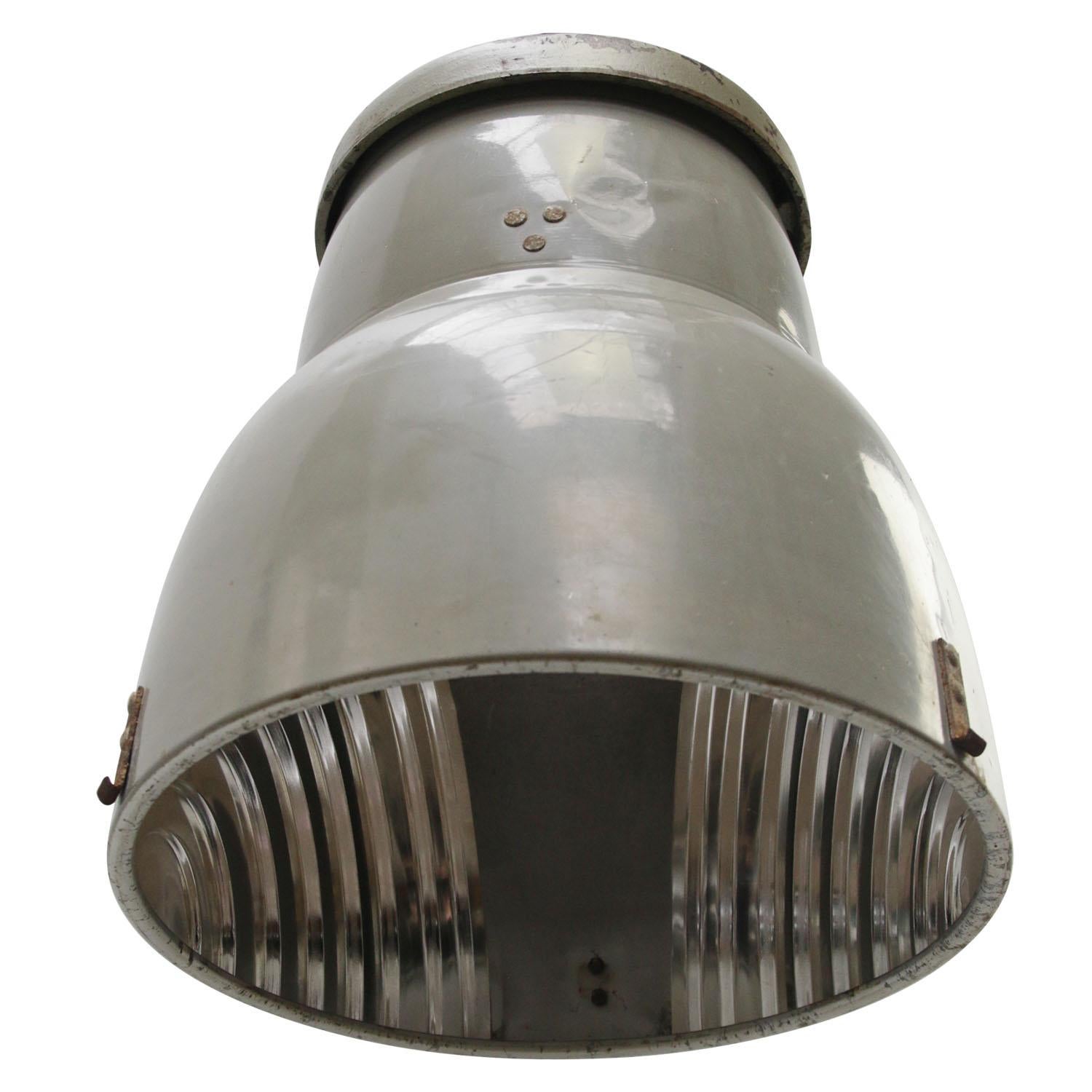 Cast Beige Gray Metal Vintage Industrial Pedant Lights by Philips