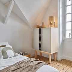 Beige Grey 2 Door Wardrobe Égée in a Scandinavian Style Design