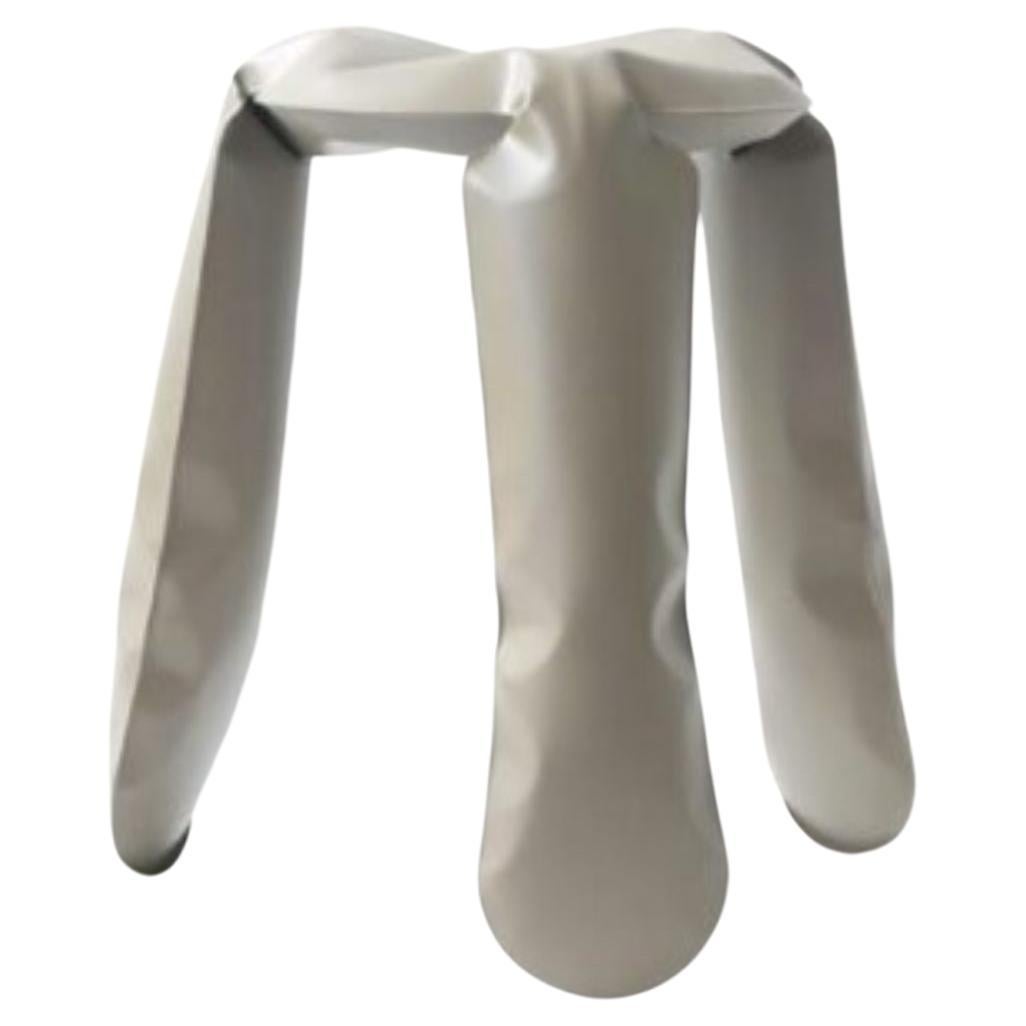 Beige Grey Aluminum Standard Plopp Stool by Zieta