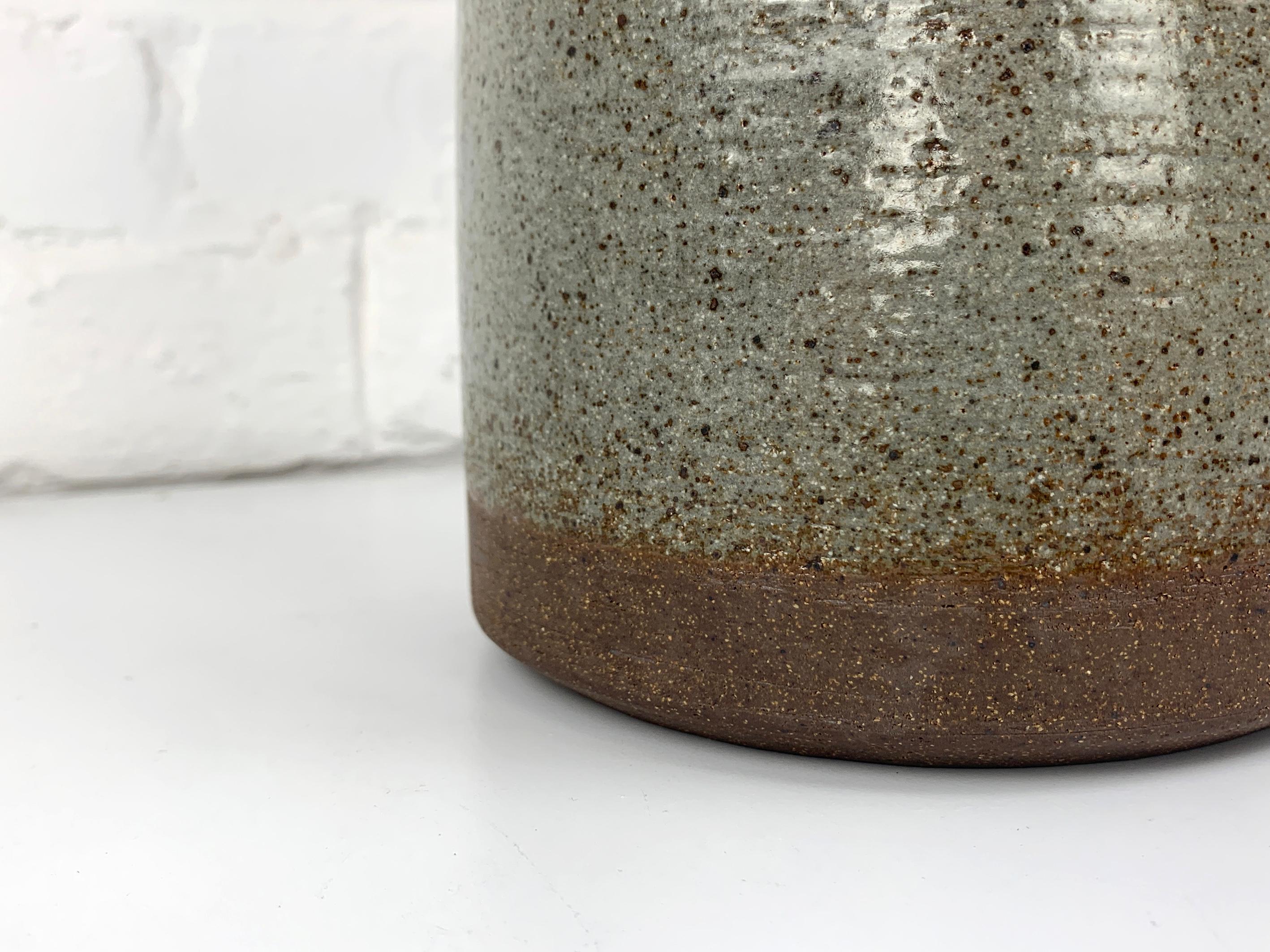 Beige-Grey Ceramic table lamp Palshus Denmark Linnemann-Schmidt stoneware For Sale 5