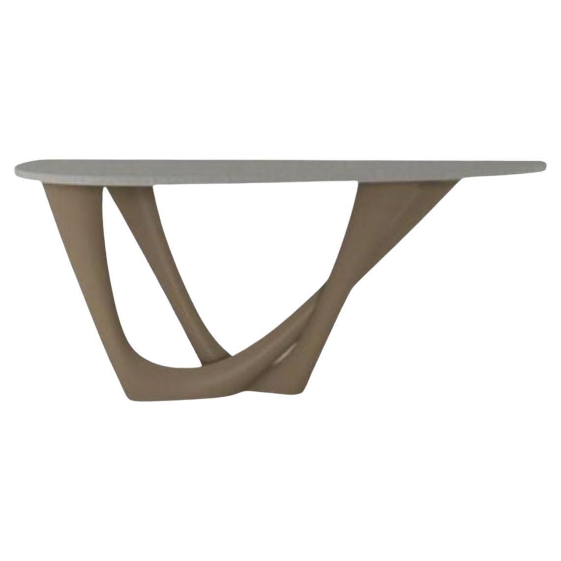 Beige Grey G-Console Duo Concrete Top and Steel Base by Zieta For Sale