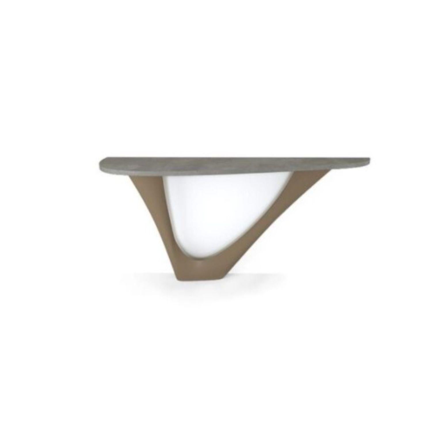 Beige Grey G-Console Mono Steel Base with Concrete Top by Zieta
Dimensions: D 43 x W 159 x H 75 cm 
Material: Concrete, carbon steel.
Also available in different colors and dimensions. Please contact us.

G-Console is another bionic object in our
