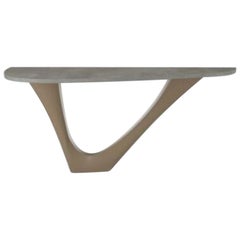 Beige Grey G-Console Mono Steel Base with Concrete Top by Zieta