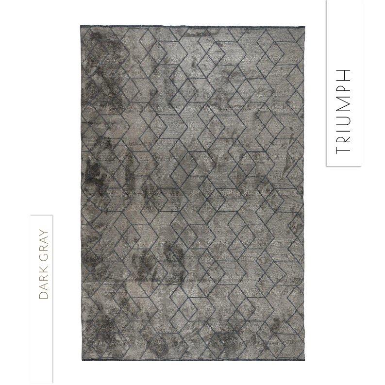 Alfombra con diseño abstracto beige, gris, gris medio y carbón con brillo Siglo XXI y contemporáneo en venta