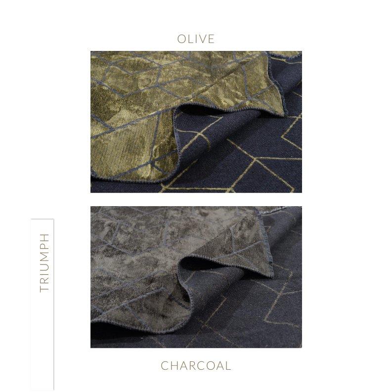 Abstrakt gemusterter Teppich mit Glanz in Beige, Grau, Mittelgrau und Anthrazit  im Angebot 1