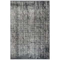 Beige, Grey, Medium Gray, and Charcoal Abstract Pattern Rug with Shine