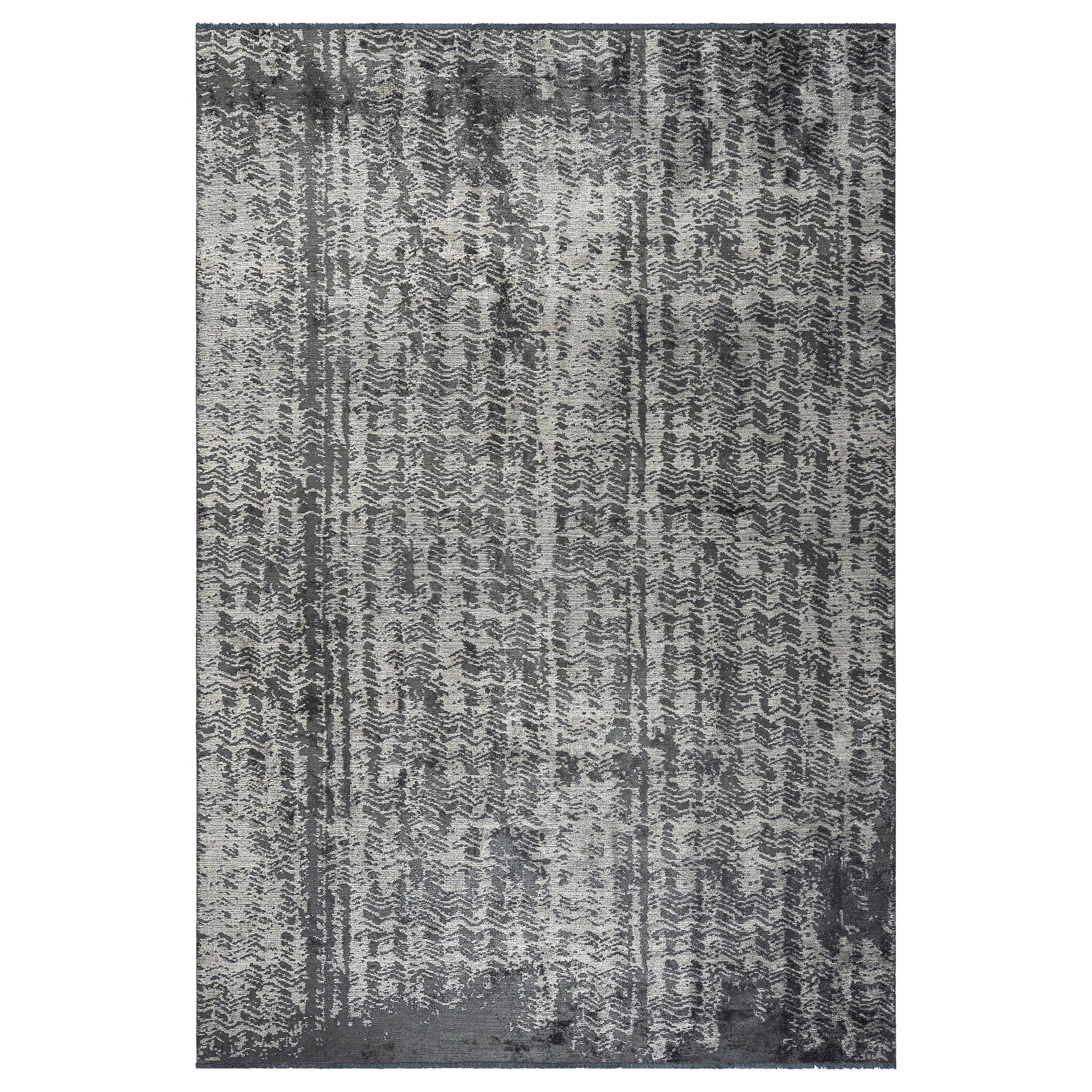 Alfombra con diseño abstracto beige, gris, gris medio y carbón con brillo