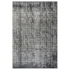 Beige, Grey, Medium Gray, and Charcoal Abstract Pattern Rug with Shine