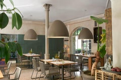 Beige-graue plume kleine hängelampe by Giò Colonna Romano