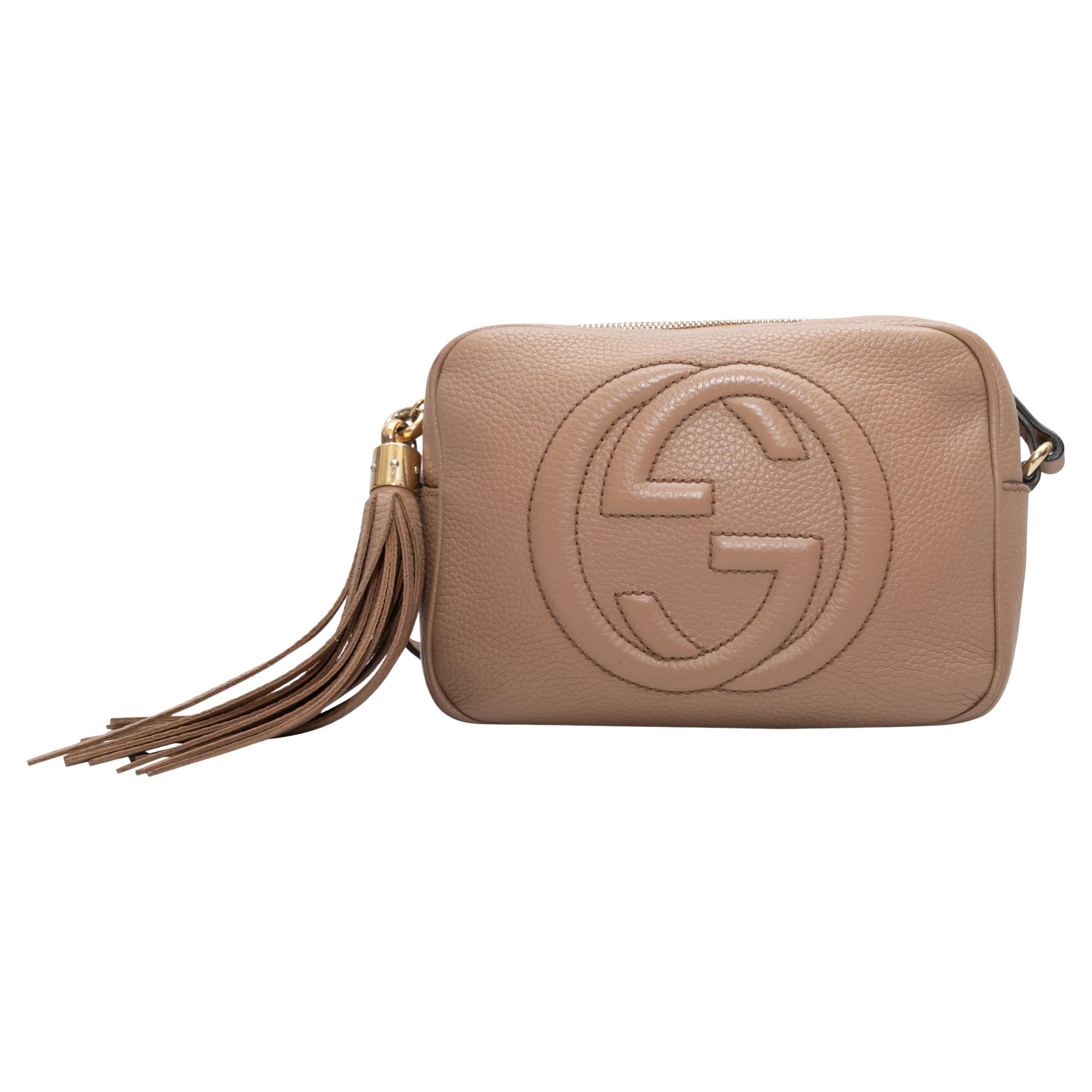 Beige Gucci Small Disco Crossbody Bag For Sale