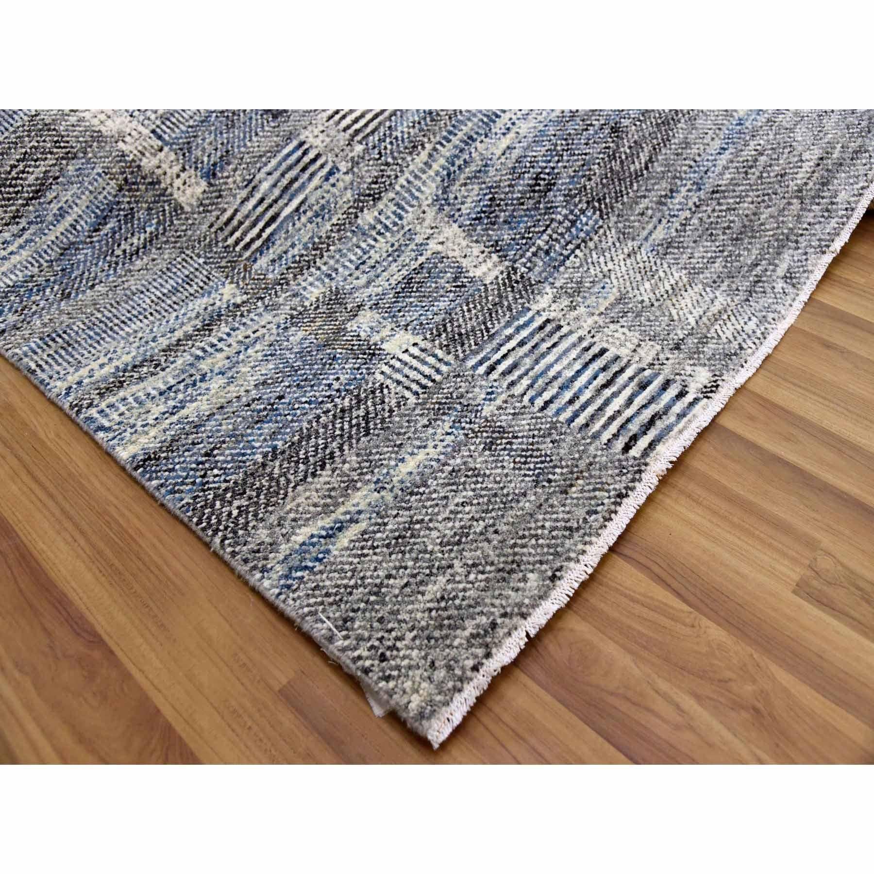 Beige handgeknüpftes geometrisches geöffnetes kariertes Design 100% Wolle Orientteppich im Zustand „Neu“ im Angebot in Carlstadt, NJ