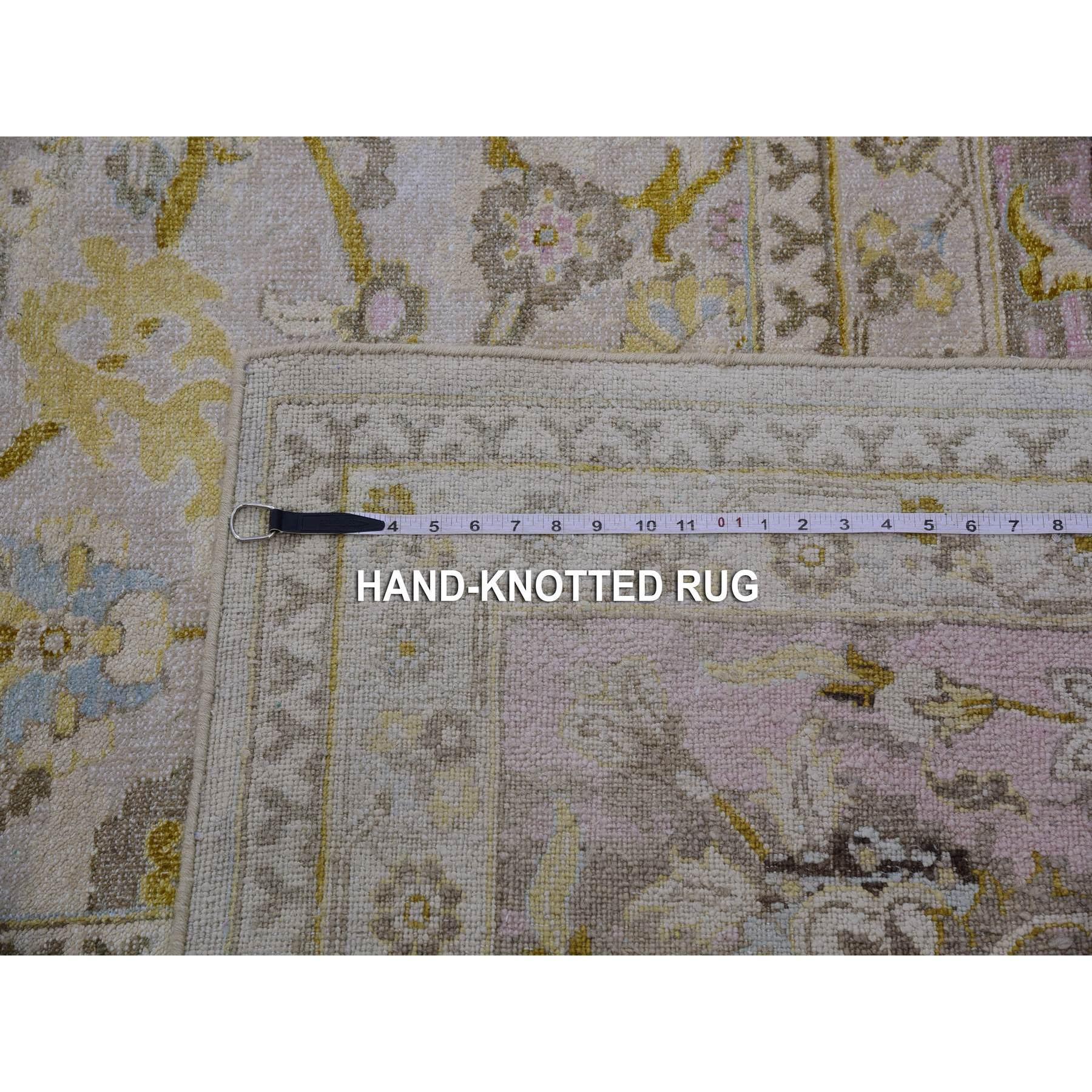 Tappeto orientale XL beige in lana e seta annodata a mano Design/One 12'0