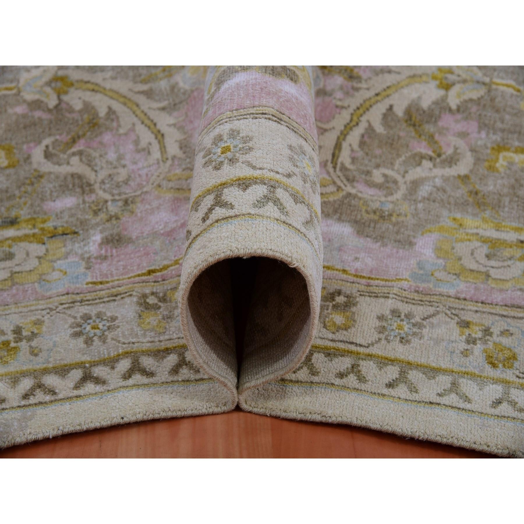 Annodato a mano Tappeto orientale XL beige in lana e seta annodata a mano Design/One 12'0