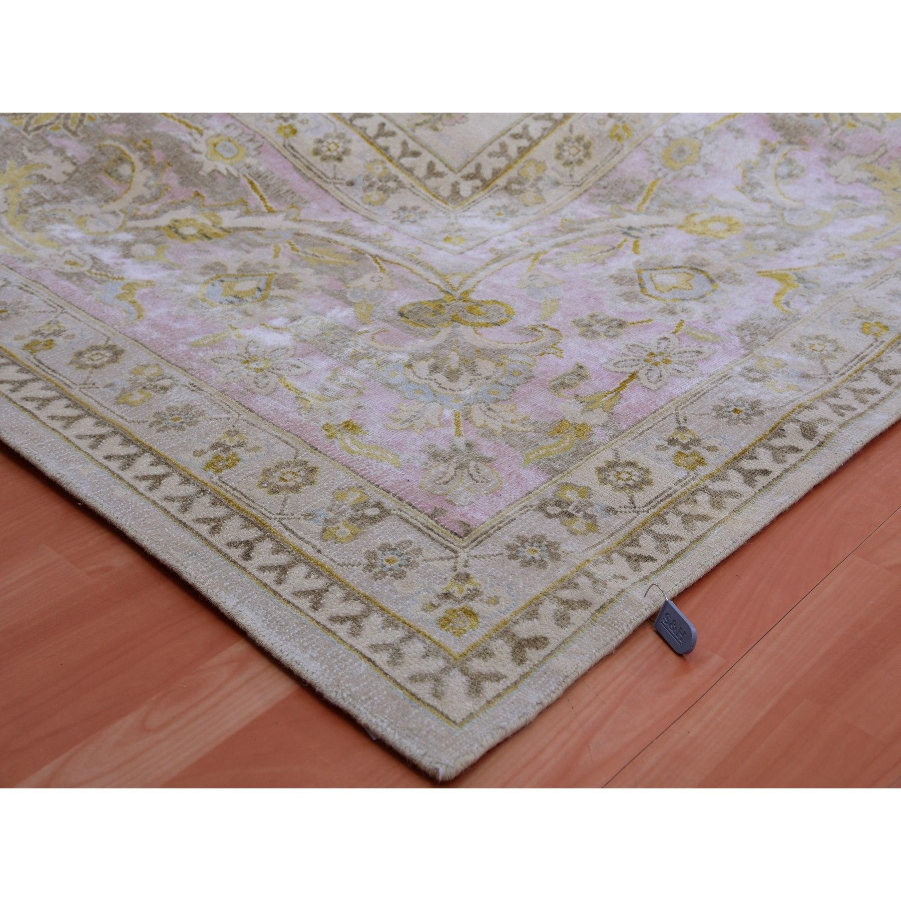 Tappeto orientale XL beige in lana e seta annodata a mano Design/One 12'0