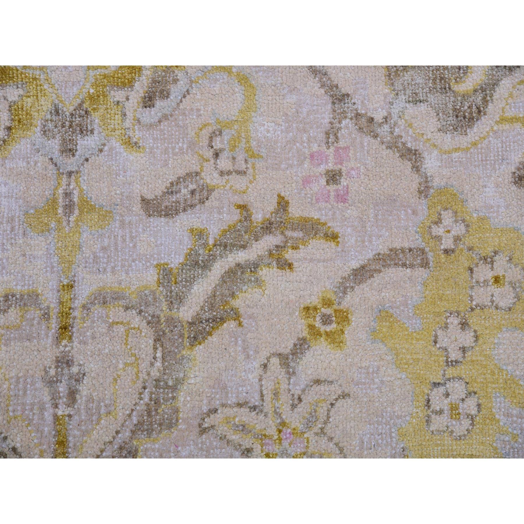 Lana Tappeto orientale XL beige in lana e seta annodata a mano Design/One 12'0