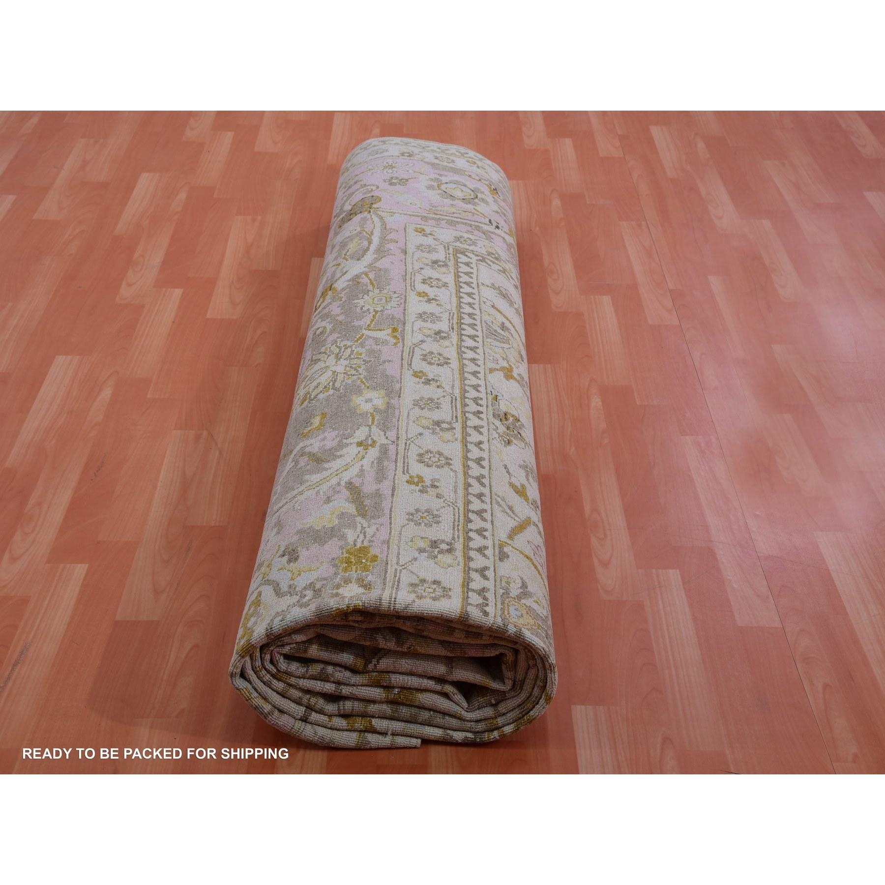Tappeto orientale XL beige in lana e seta annodata a mano Design/One 12'0