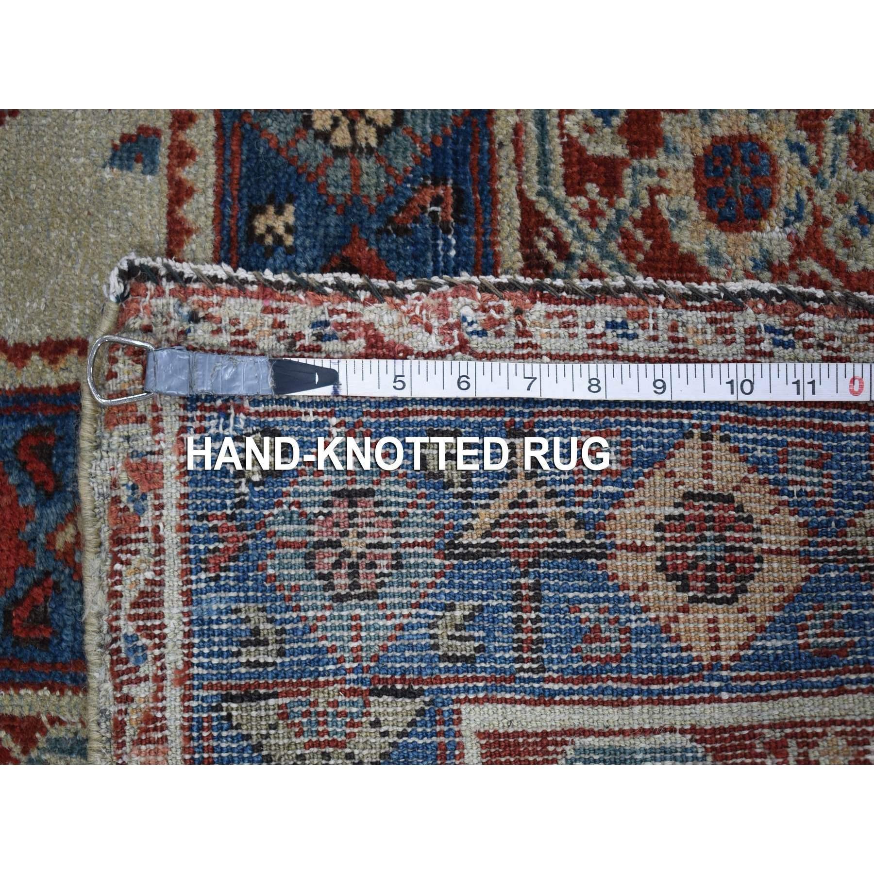 Beige, tapis persan ancien Mahal fait à la main, zones de port, pure laine, surdimensionné en vente 3