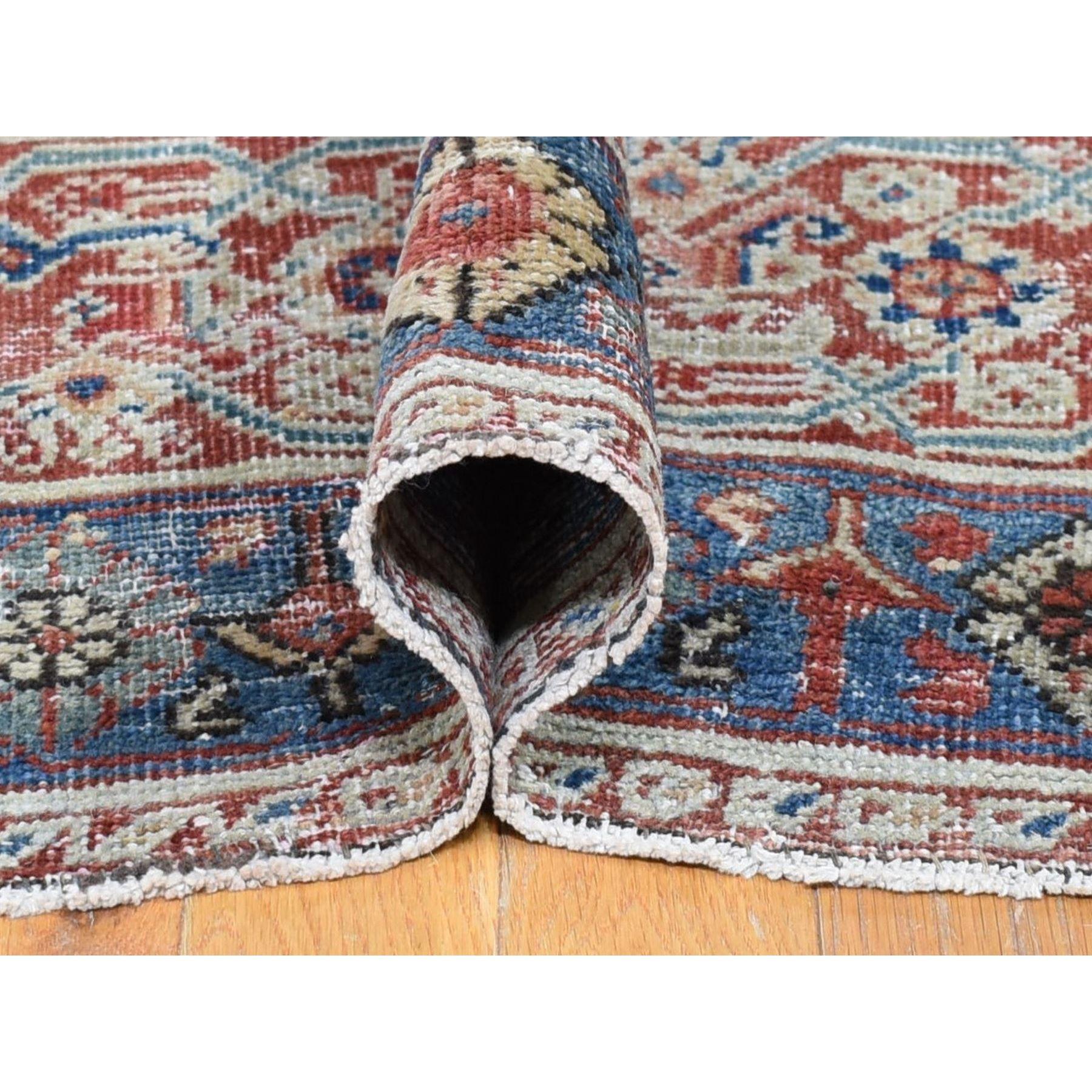 Beige, tapis persan ancien Mahal fait à la main, zones de port, pure laine, surdimensionné Bon état - En vente à Carlstadt, NJ