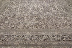 Beige Handmade Antique Turkish Sivas Wool Rug with Allover Pattern