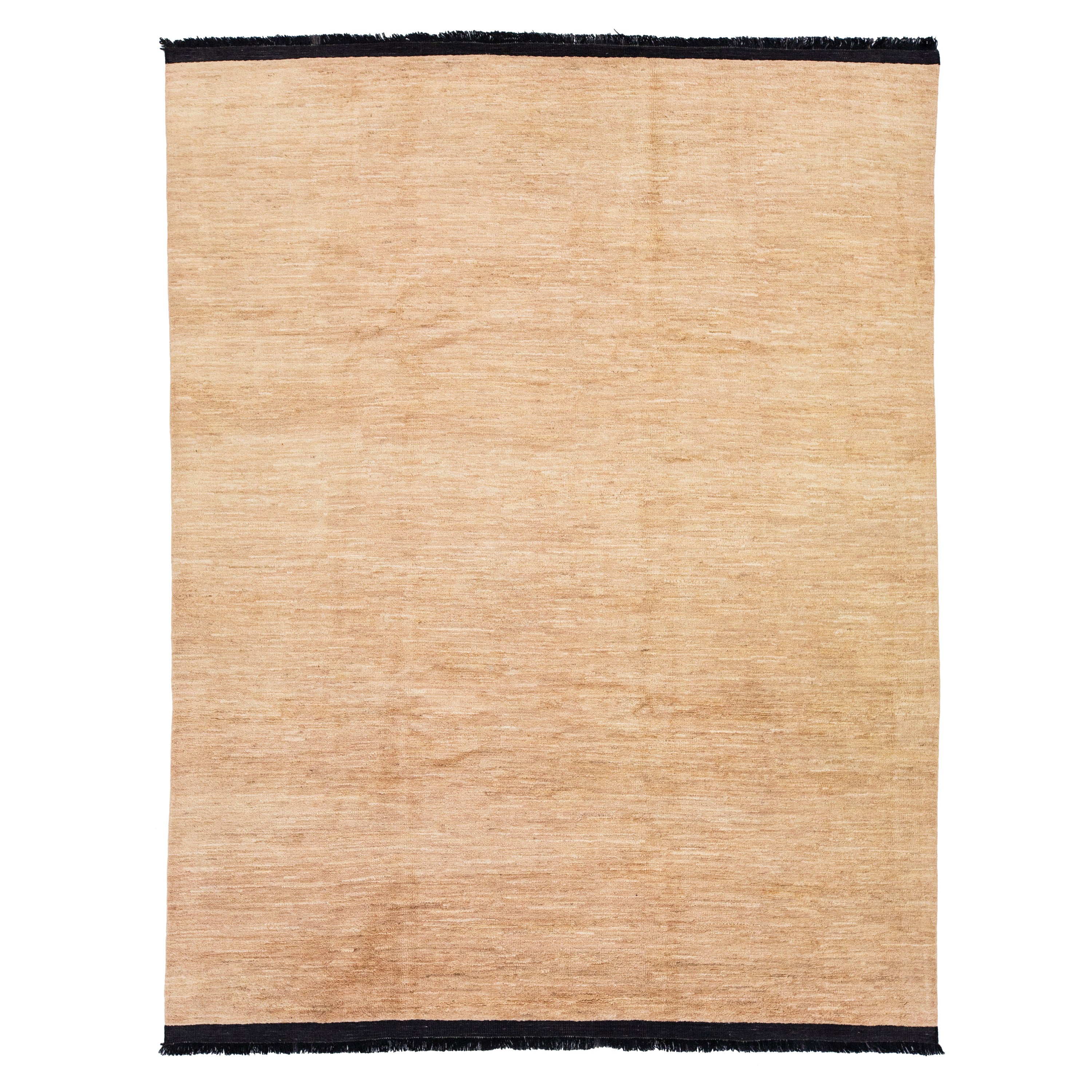 Tapis en laine beige, fait main, contemporain, solide, de style Gabbeh