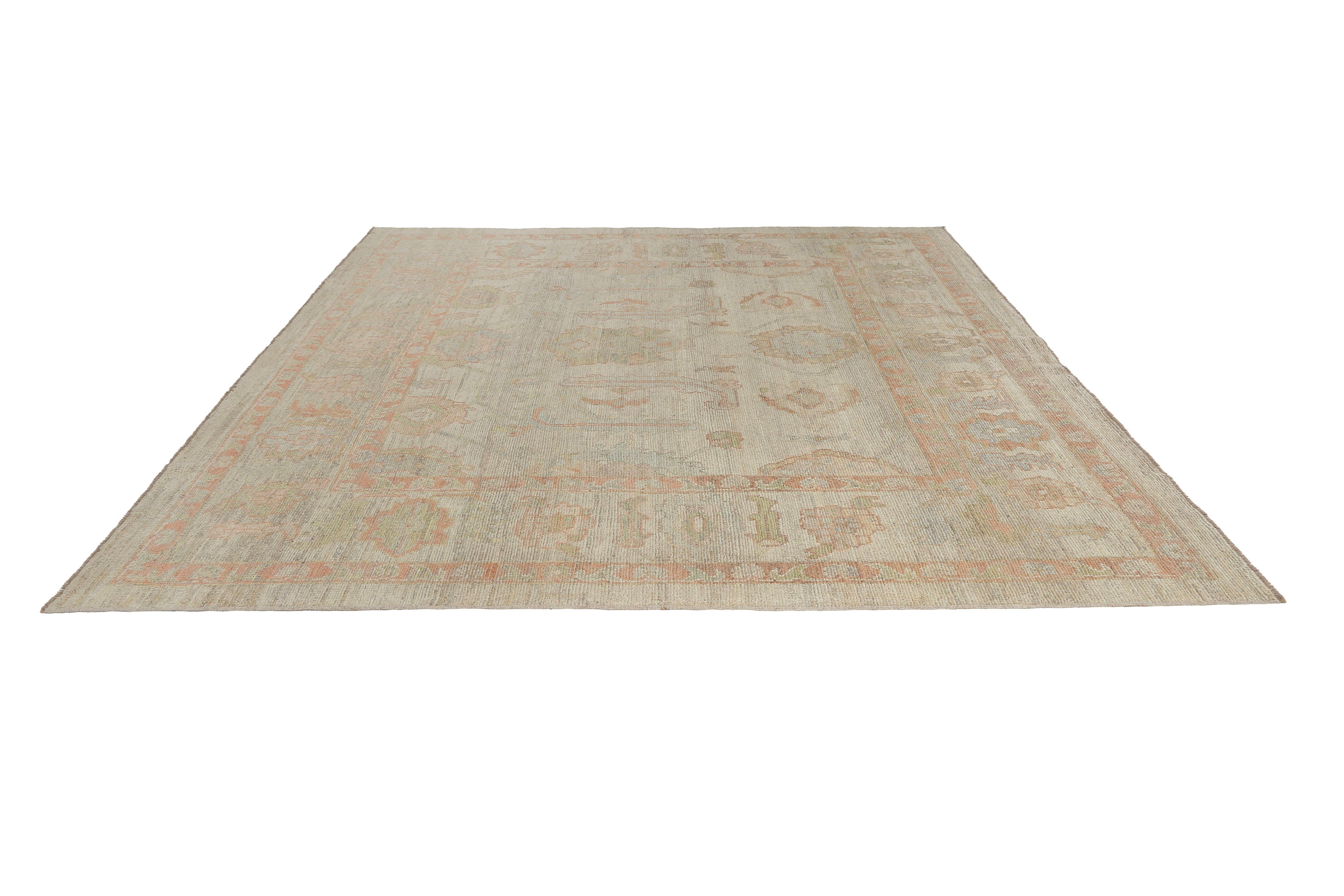 Beige Handmade Oushak Rug In New Condition For Sale In Dallas, TX