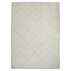 Tapis Tulu en laine beige fait main à motifs géométriques 8'2" x 11'1"
