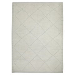 Beige Handmade Wool Tulu Rug in Geometric Design 8'2" x 11'1"