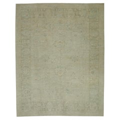 Türkischer Oushak-Teppich aus handgewebter Wolle in Beige, 8' x 10'