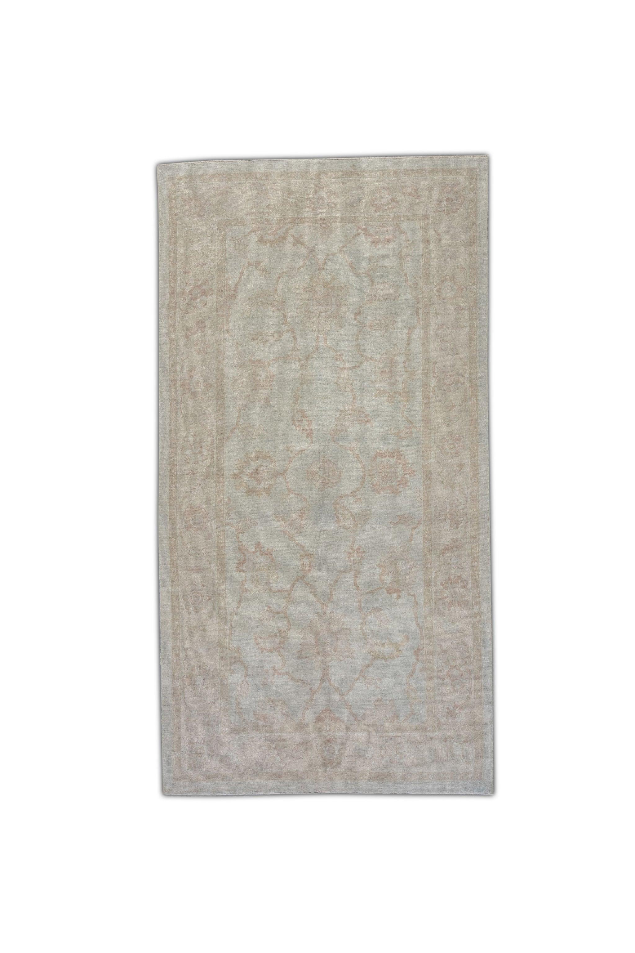 Alfombra Turca Oushak de Lana Tejida a Mano Beige 6'3