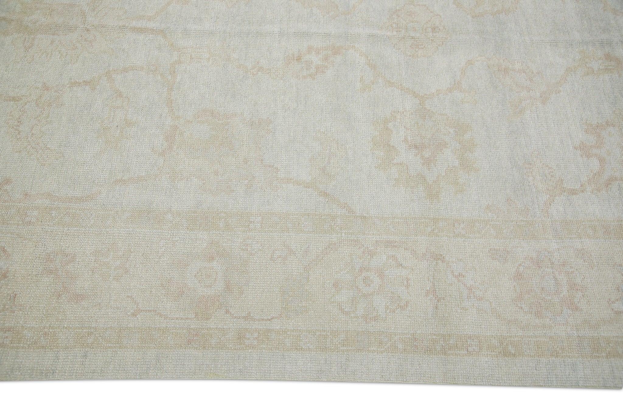 Alfombra Turca Oushak de Lana Tejida a Mano Beige 6'3