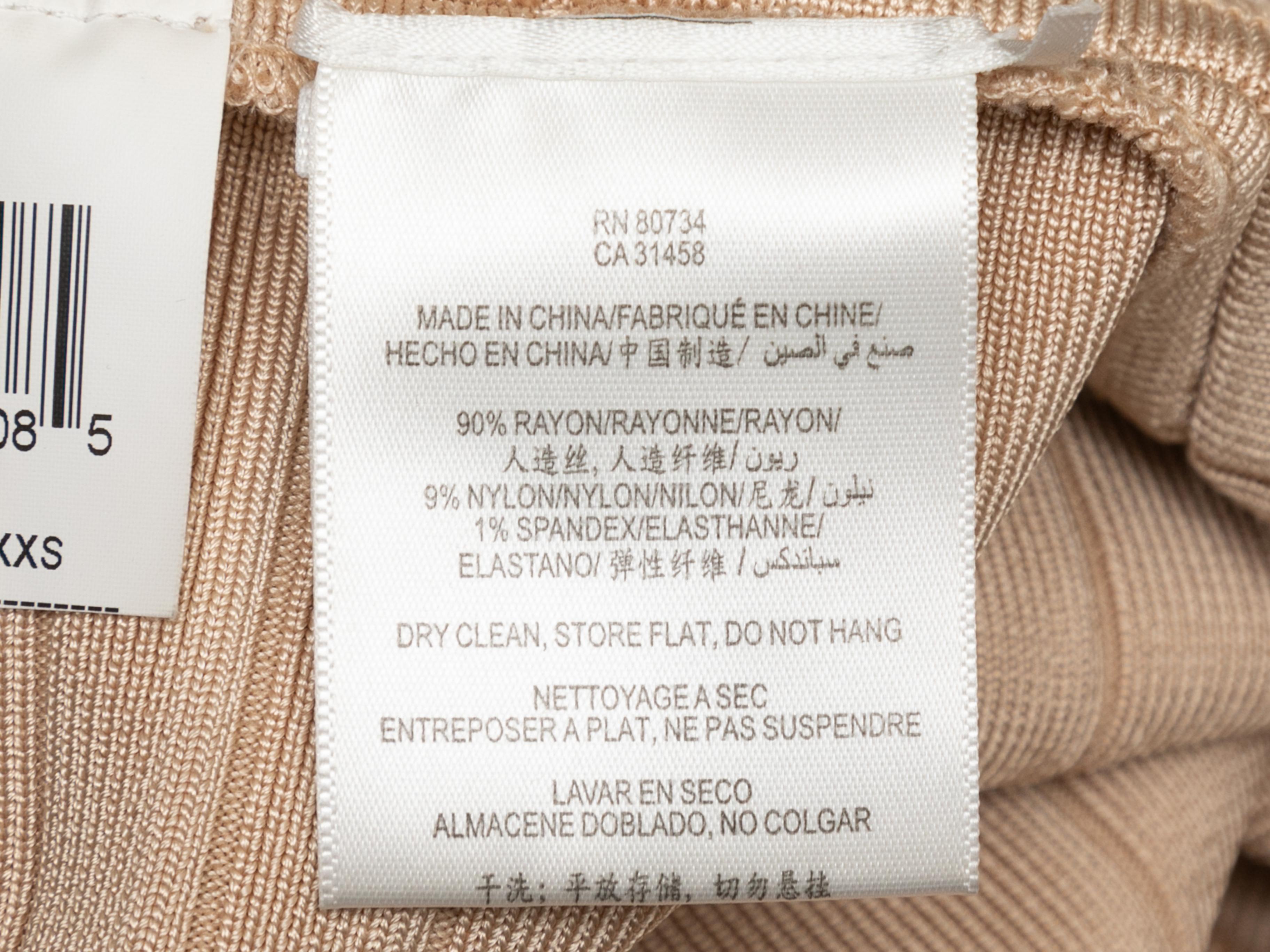 Beige Herve Leger Vestito a fascia senza spalline taglia US XXS in vendita 1
