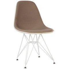 Beige Hopsack Herman Miller Eames Upholstered Fiberglass DSR Dining Side Chair