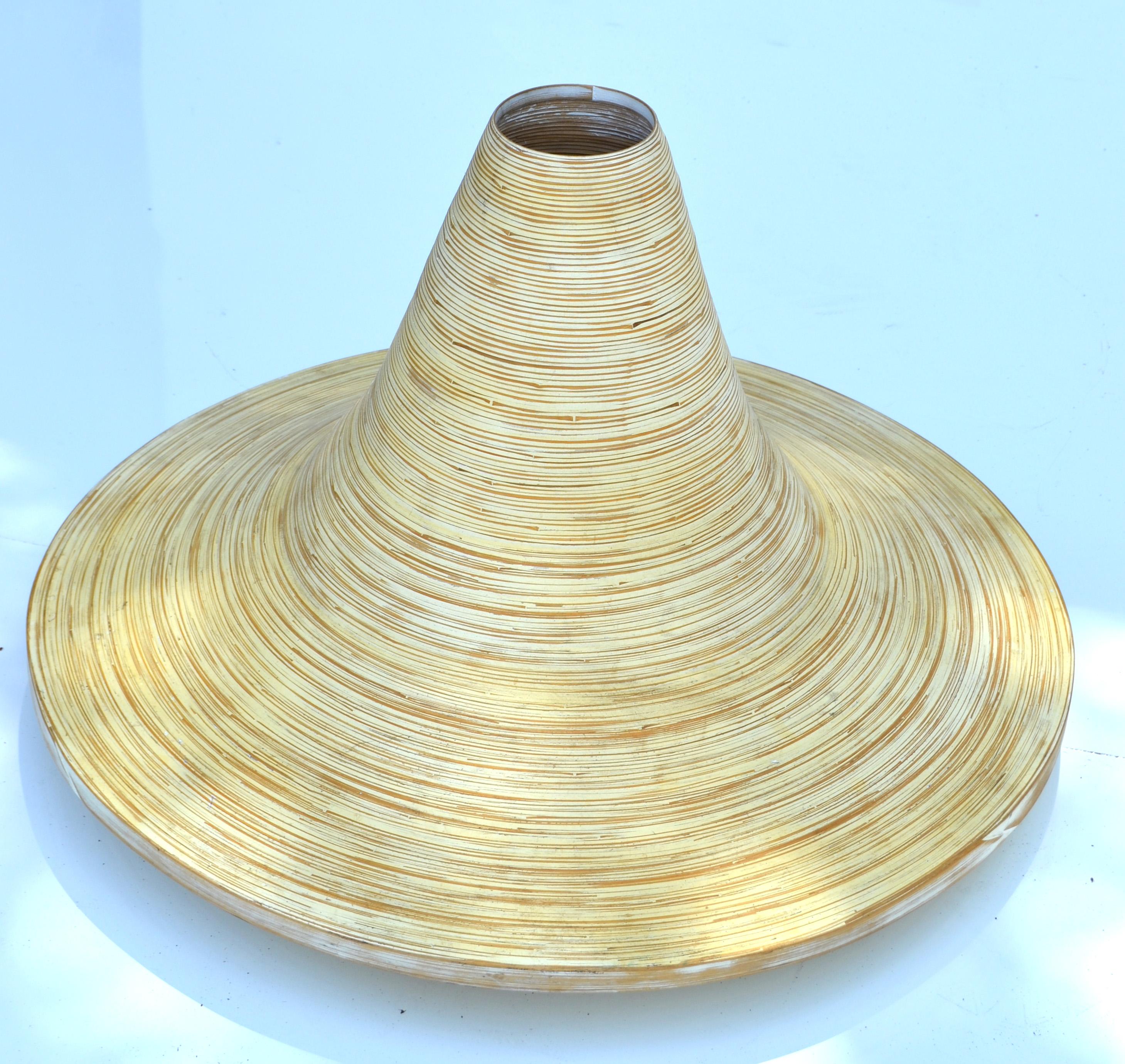 Beige Indoor Decorative Planter Swirled Cane Vase, a Pair For Sale 4