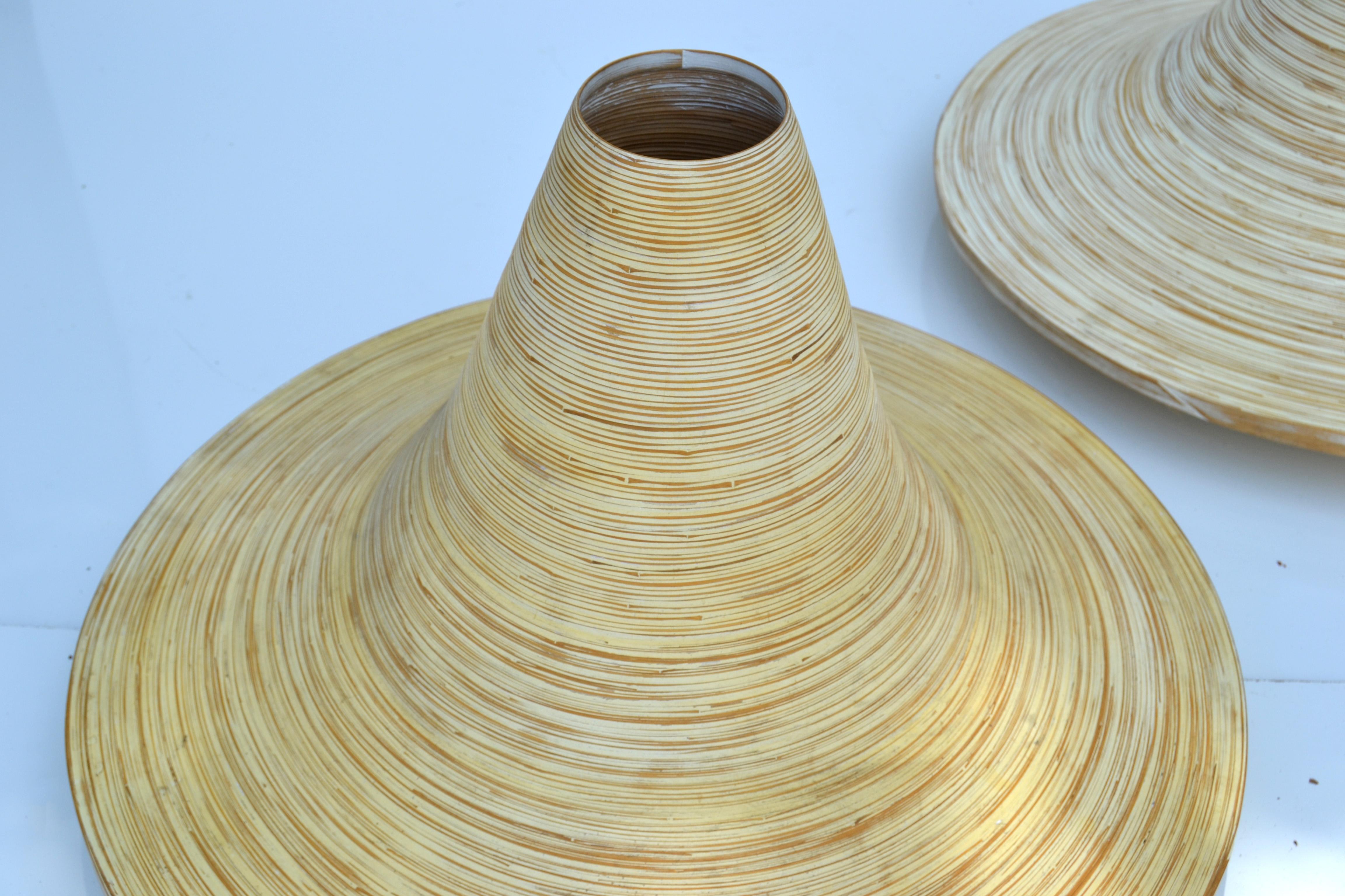 Beige Indoor Decorative Planter Swirled Cane Vase, a Pair For Sale 5