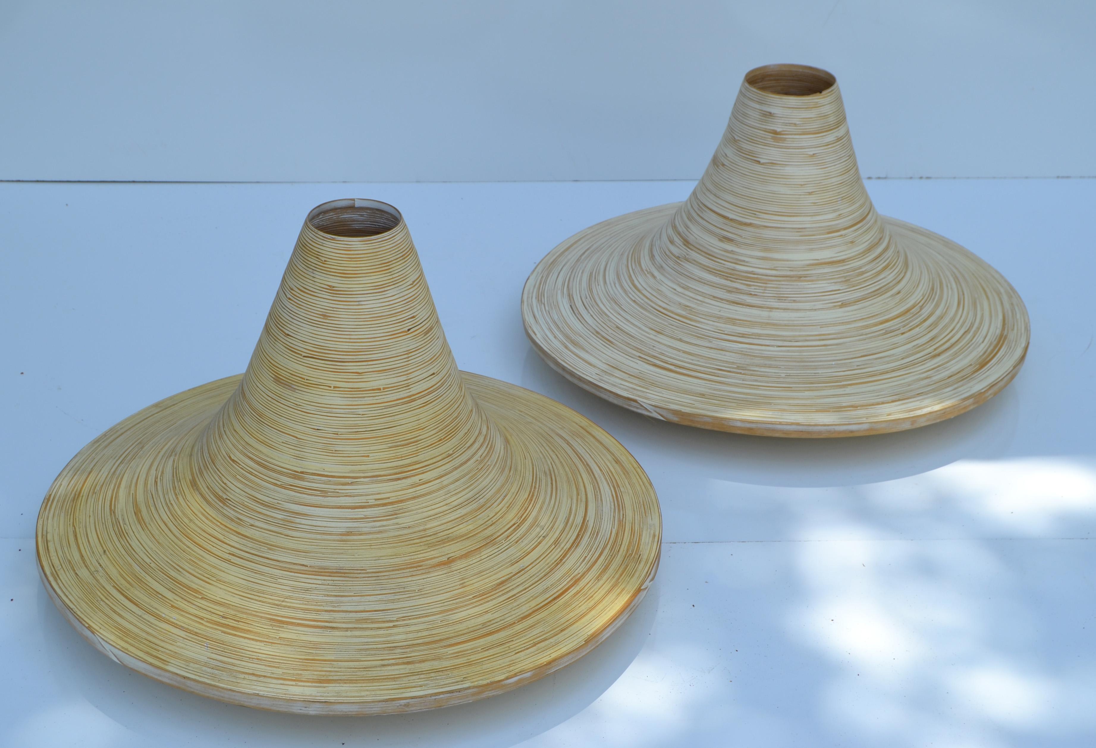 Beige Indoor Decorative Planter Swirled Cane Vase, a Pair For Sale 8