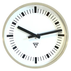 Beige Industrial Bakelite Wall Clock From Pragotron, 1970s