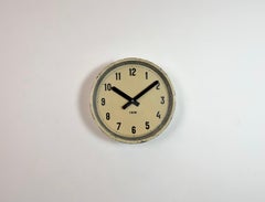 Beige Industrial Factory Wall Clock from IBM, 1950s