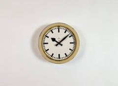 Beige Industrial Factory Wall Clock from Siemens, 1950s