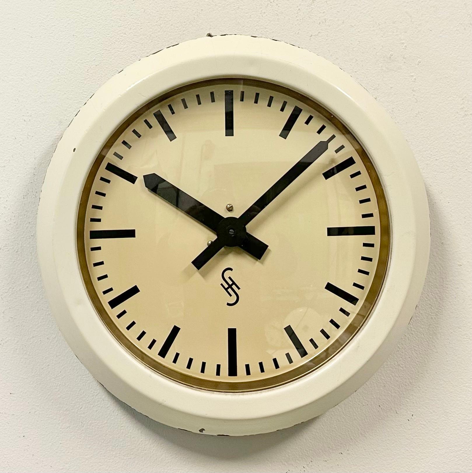beige wall clock