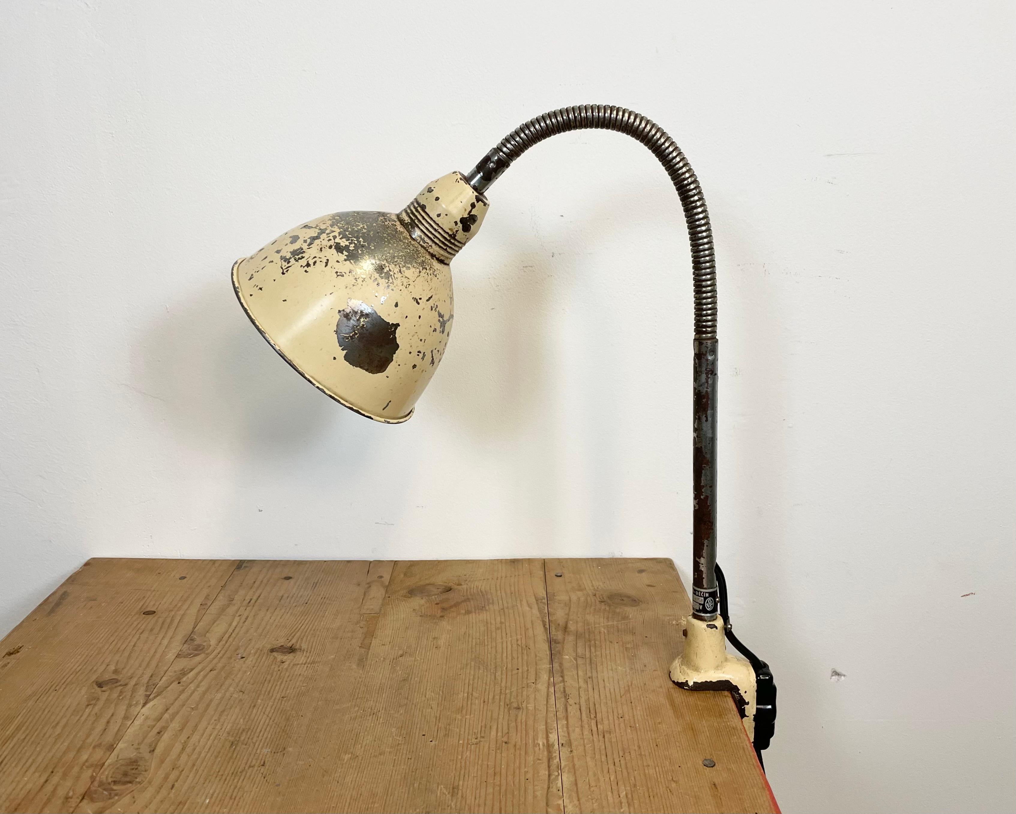 Beige Industrial Gooseneck Table Lamp from Instala, 1960s For Sale 11